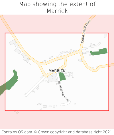 Map showing extent of Marrick as bounding box