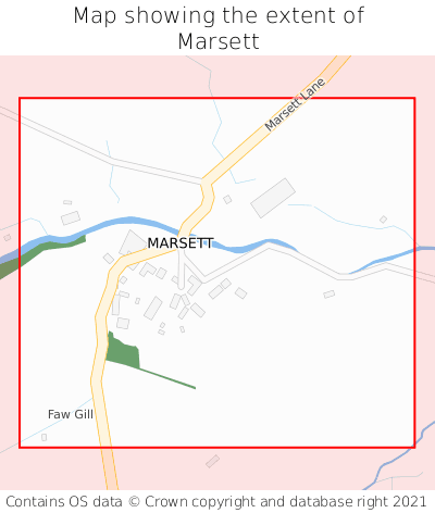 Map showing extent of Marsett as bounding box