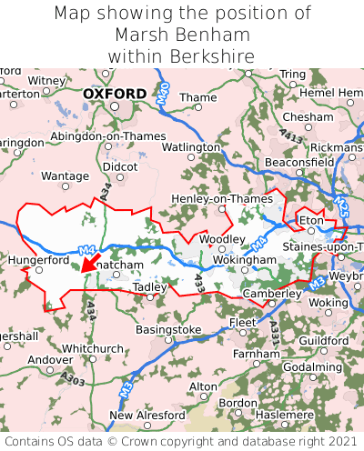 Map showing location of Marsh Benham within Berkshire
