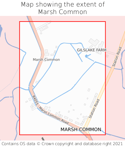 Map showing extent of Marsh Common as bounding box