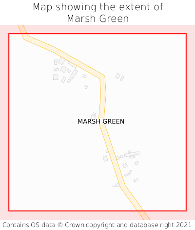 Map showing extent of Marsh Green as bounding box