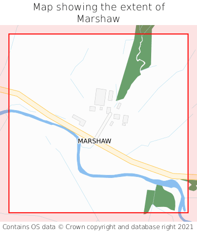 Map showing extent of Marshaw as bounding box