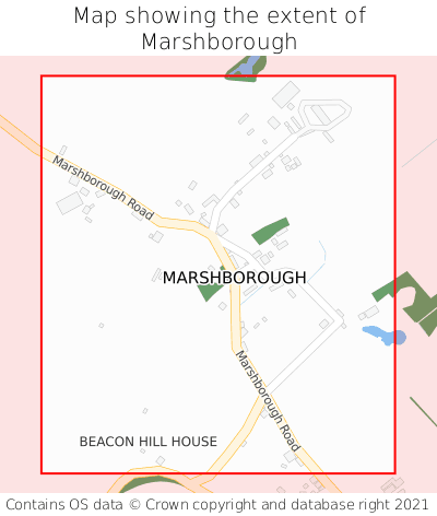 Map showing extent of Marshborough as bounding box