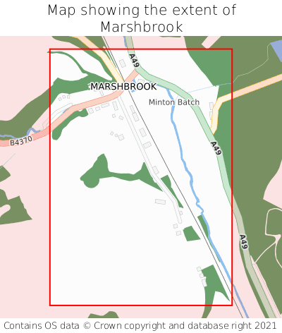 Map showing extent of Marshbrook as bounding box