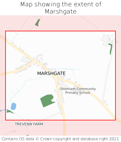 Map showing extent of Marshgate as bounding box