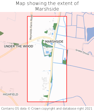 Map showing extent of Marshside as bounding box