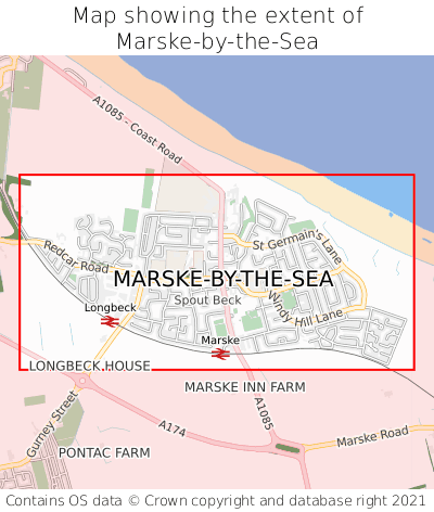 Map showing extent of Marske-by-the-Sea as bounding box