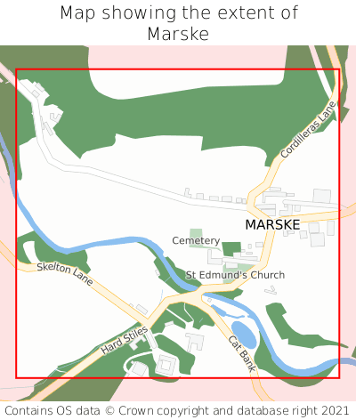 Map showing extent of Marske as bounding box