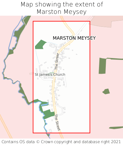 Map showing extent of Marston Meysey as bounding box