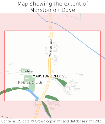 Map showing extent of Marston on Dove as bounding box