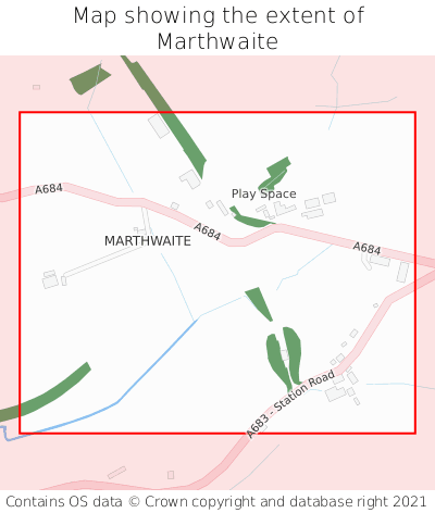 Map showing extent of Marthwaite as bounding box