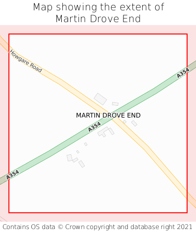 Map showing extent of Martin Drove End as bounding box