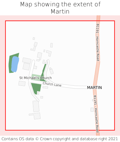 Map showing extent of Martin as bounding box