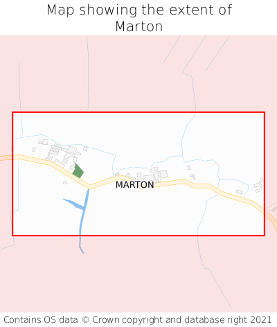 Map showing extent of Marton as bounding box
