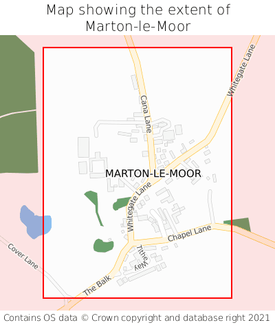 Map showing extent of Marton-le-Moor as bounding box