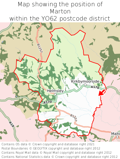 Map showing location of Marton within YO62
