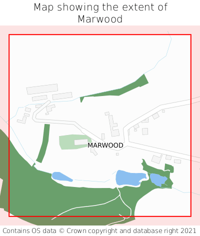 Map showing extent of Marwood as bounding box