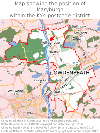 Map showing location of Maryburgh within KY4