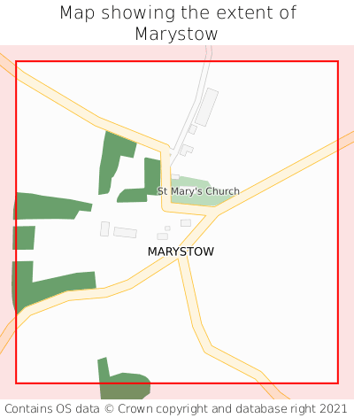 Map showing extent of Marystow as bounding box
