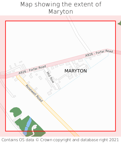 Map showing extent of Maryton as bounding box