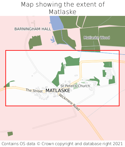 Map showing extent of Matlaske as bounding box