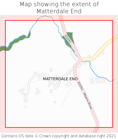 Map showing extent of Matterdale End as bounding box