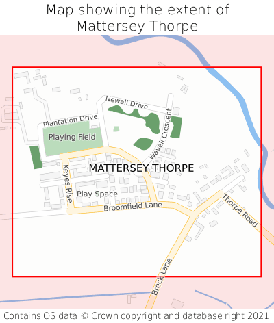 Map showing extent of Mattersey Thorpe as bounding box