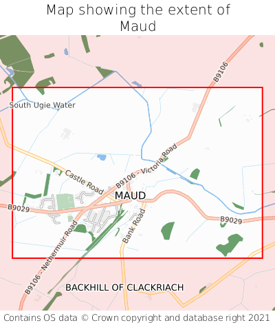 Map showing extent of Maud as bounding box