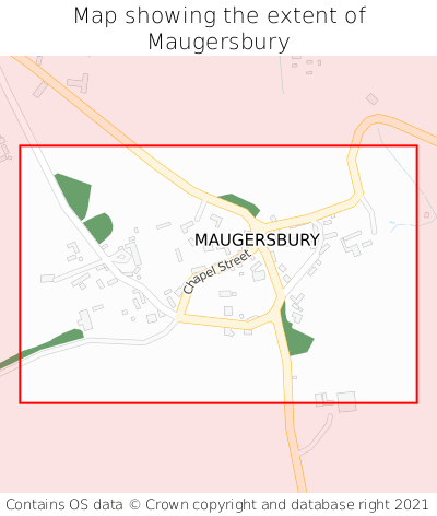 Map showing extent of Maugersbury as bounding box