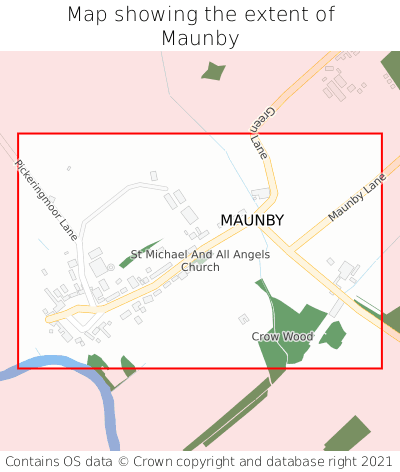Map showing extent of Maunby as bounding box