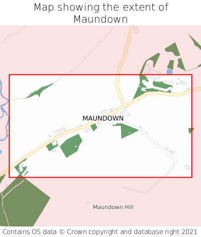 Map showing extent of Maundown as bounding box