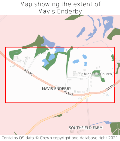 Map showing extent of Mavis Enderby as bounding box