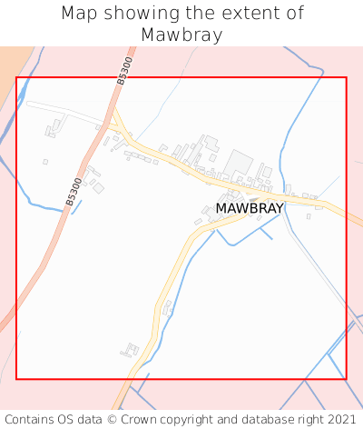 Map showing extent of Mawbray as bounding box