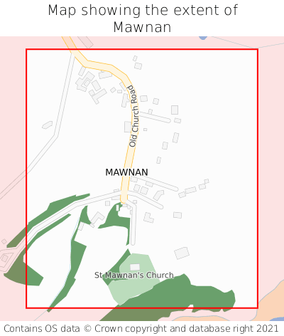 Map showing extent of Mawnan as bounding box