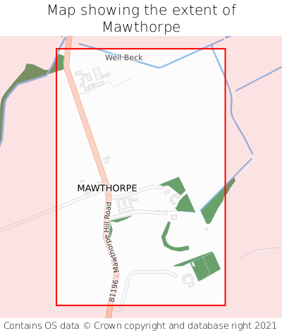 Map showing extent of Mawthorpe as bounding box