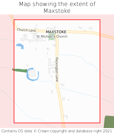 Map showing extent of Maxstoke as bounding box
