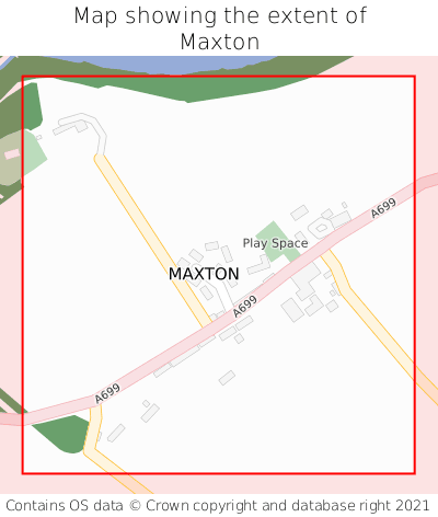Map showing extent of Maxton as bounding box