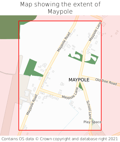Map showing extent of Maypole as bounding box