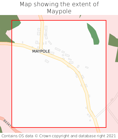 Map showing extent of Maypole as bounding box