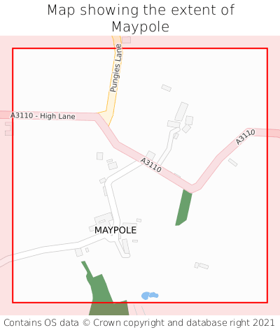 Map showing extent of Maypole as bounding box