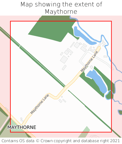 Map showing extent of Maythorne as bounding box