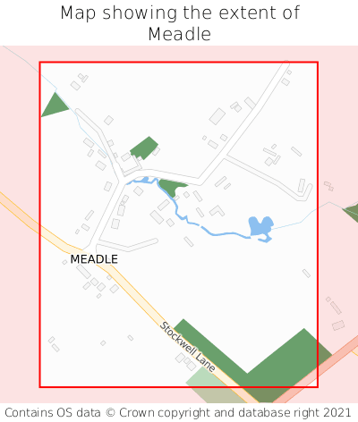 Map showing extent of Meadle as bounding box