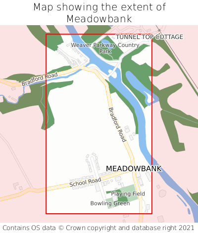 Map showing extent of Meadowbank as bounding box