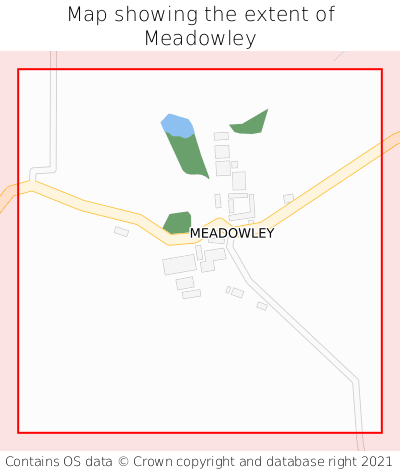 Map showing extent of Meadowley as bounding box