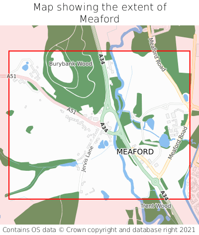 Map showing extent of Meaford as bounding box