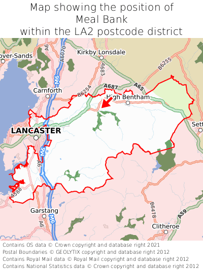 Map showing location of Meal Bank within LA2