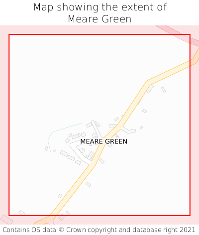 Map showing extent of Meare Green as bounding box