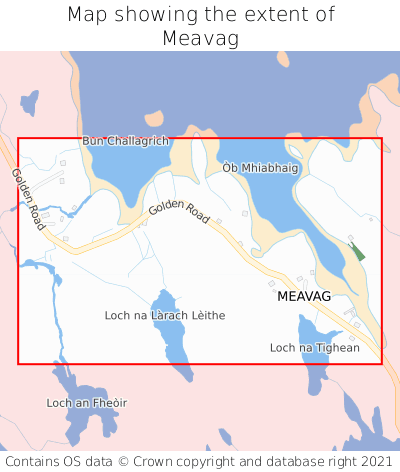 Map showing extent of Meavag as bounding box