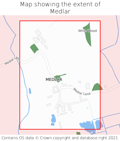 Map showing extent of Medlar as bounding box