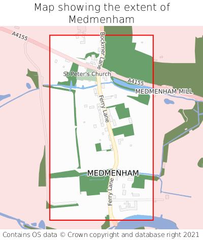 Map showing extent of Medmenham as bounding box